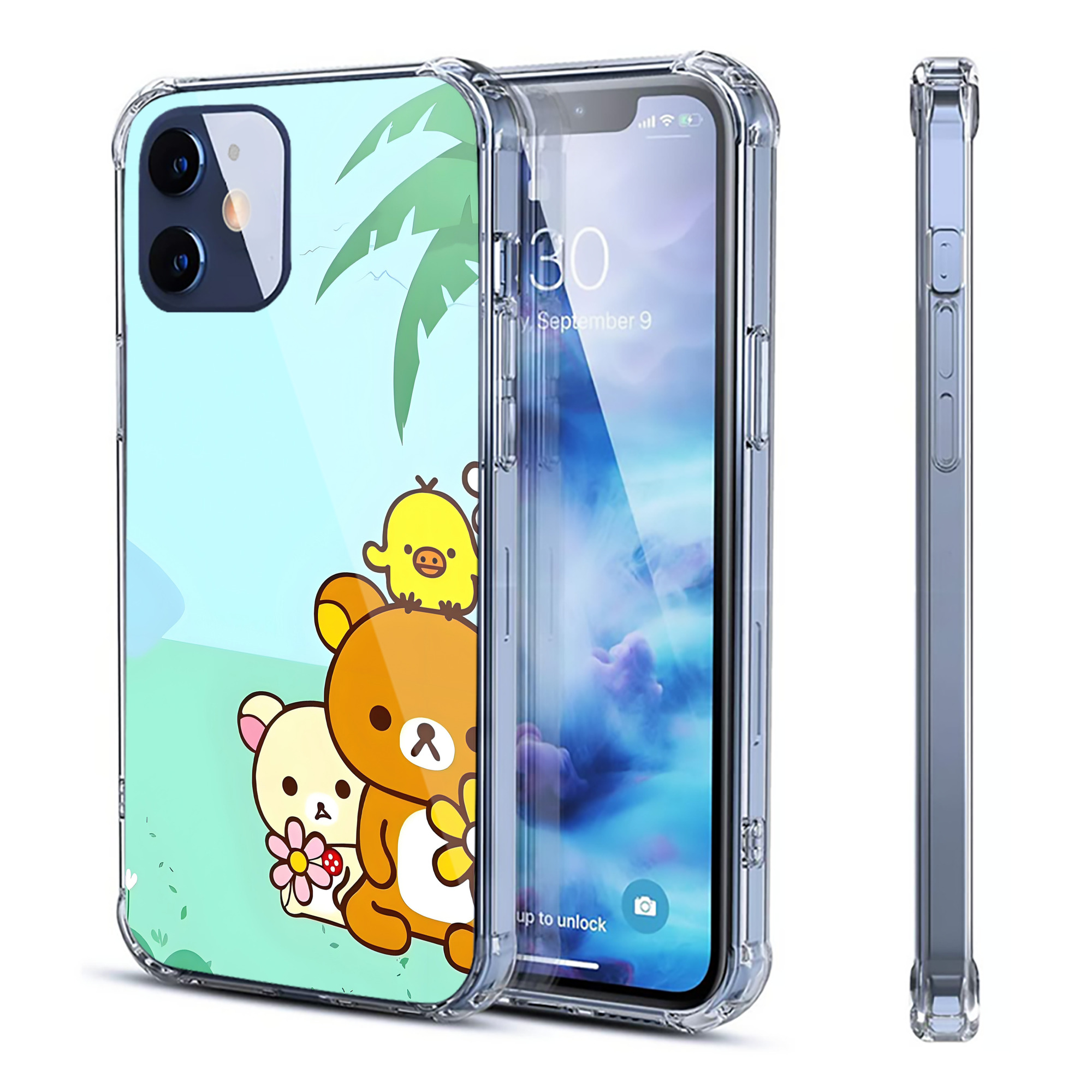 （画像用） リラックマ リラックマ キイロイトリ Rilakkuma Korilakkuma Kiiroitori 【iPhone 12シリーズ対応】透明スマホケース（クリアソフトケース）